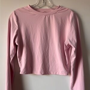 Women's Pink White Black 3 Pack Long Sleeve Cropped Tops